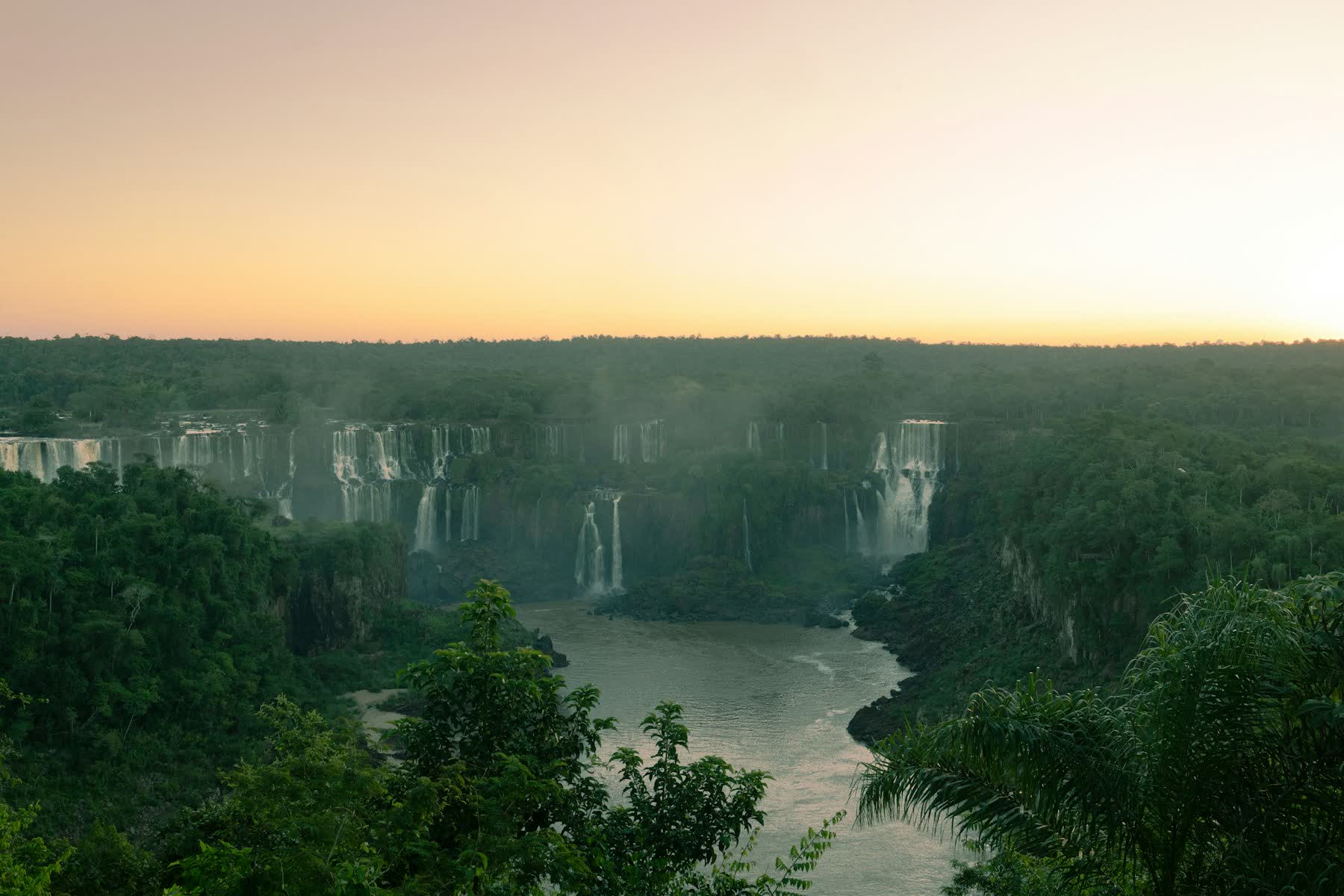 Falls in golden evening light