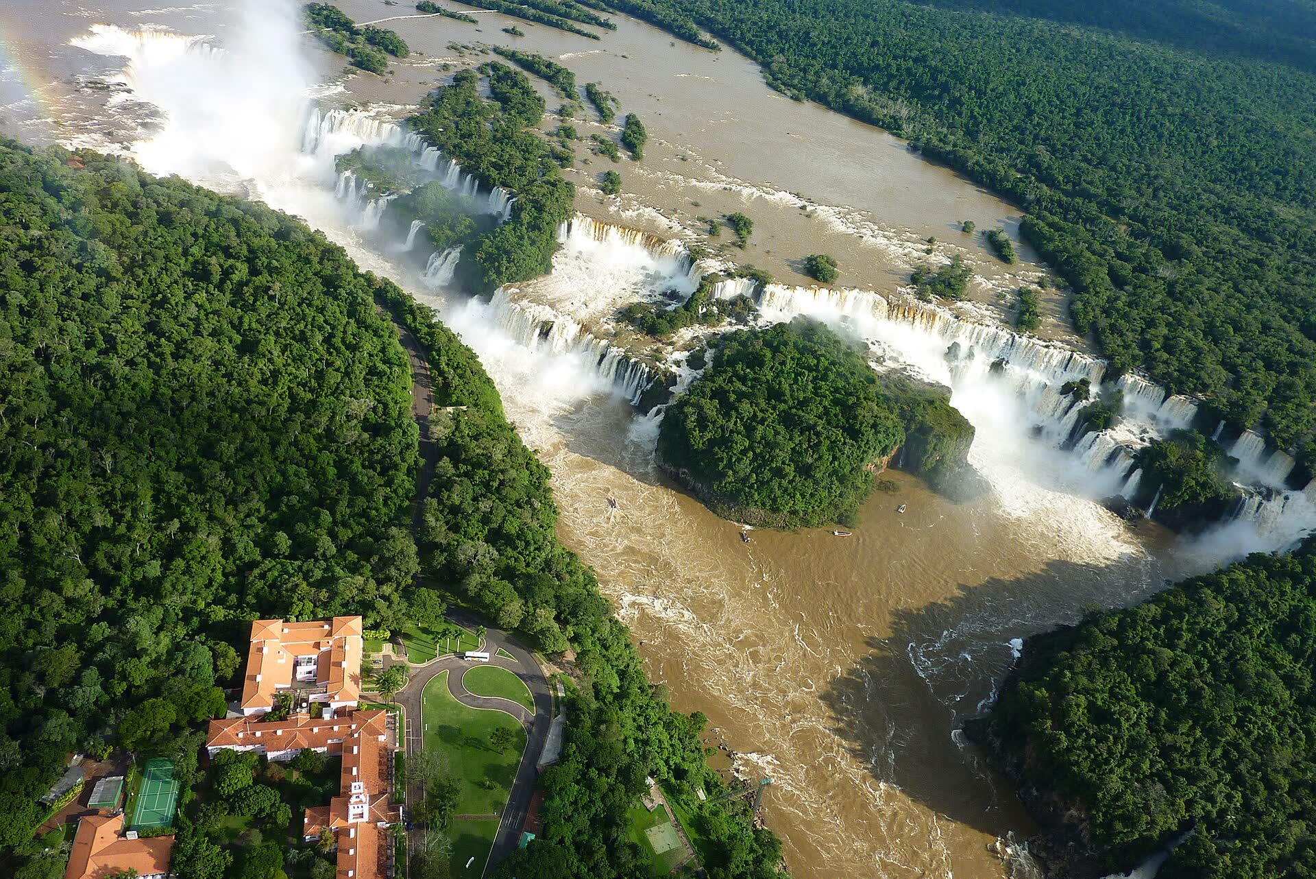 Aerial view of Iguazu Falls