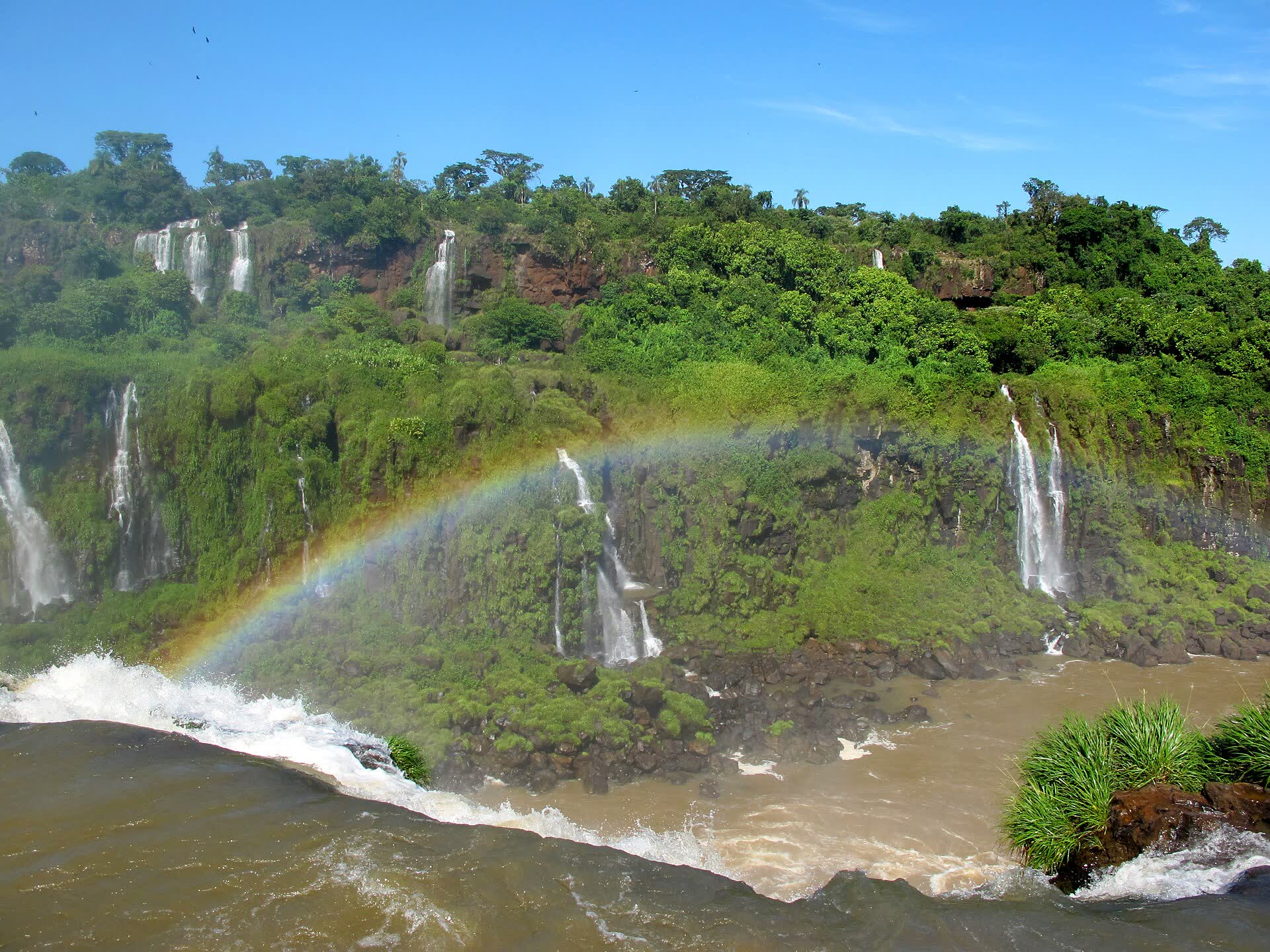 Rainbow over the Brazilian side of Iguazu Falls