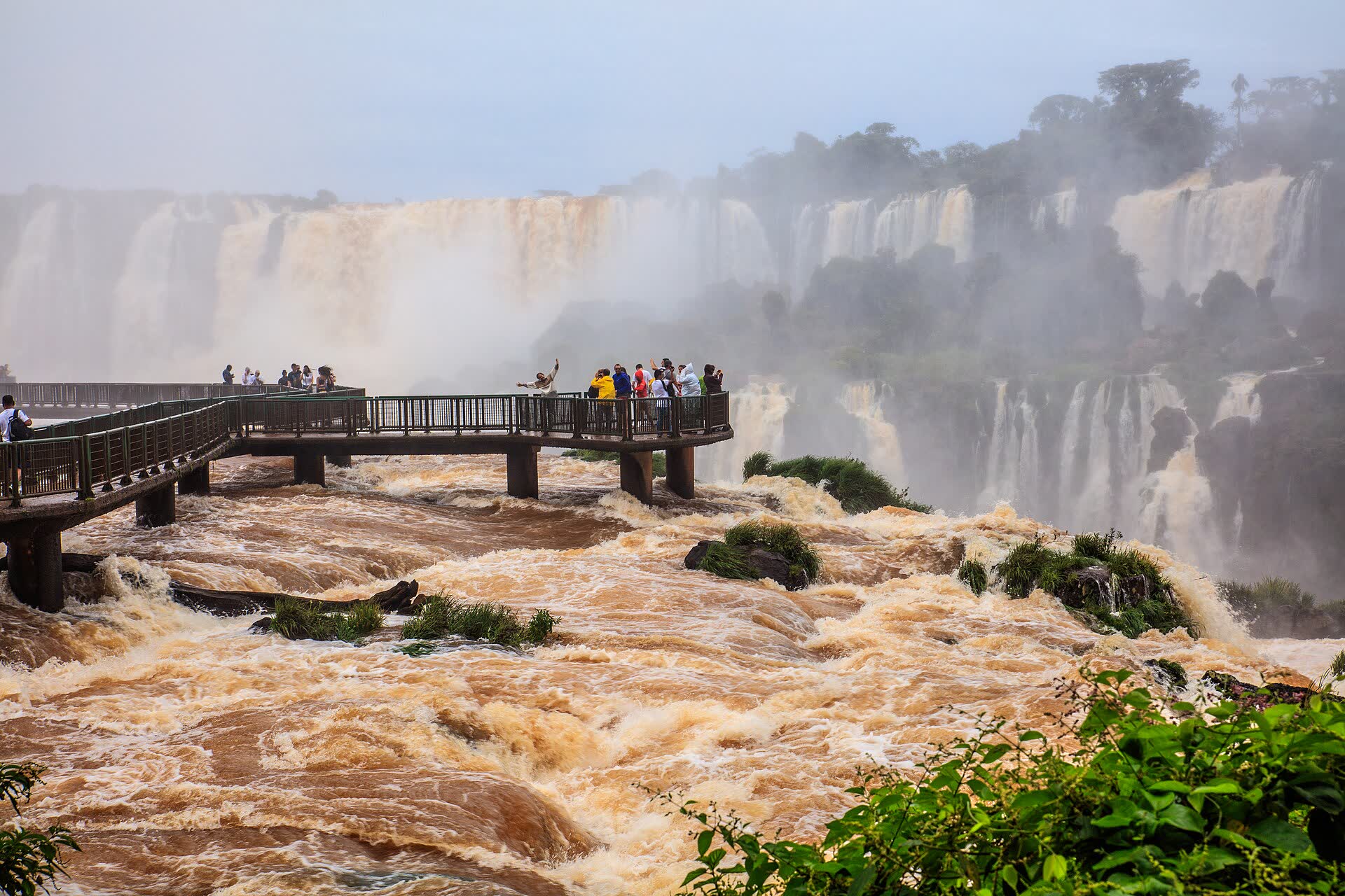 Walkway to the top of the falls, Brazil