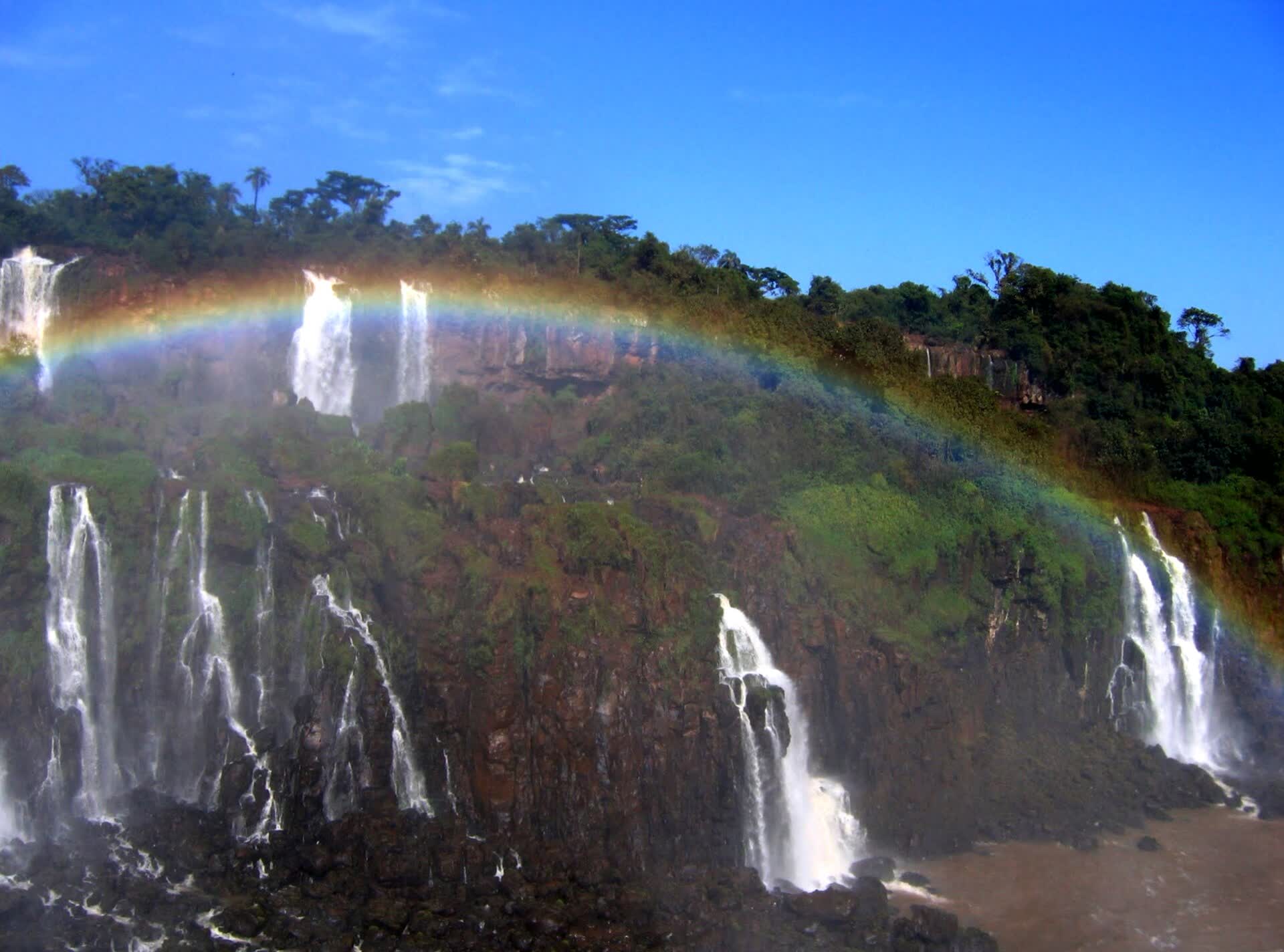 Rainbows at Iguazu Falls from Argentina