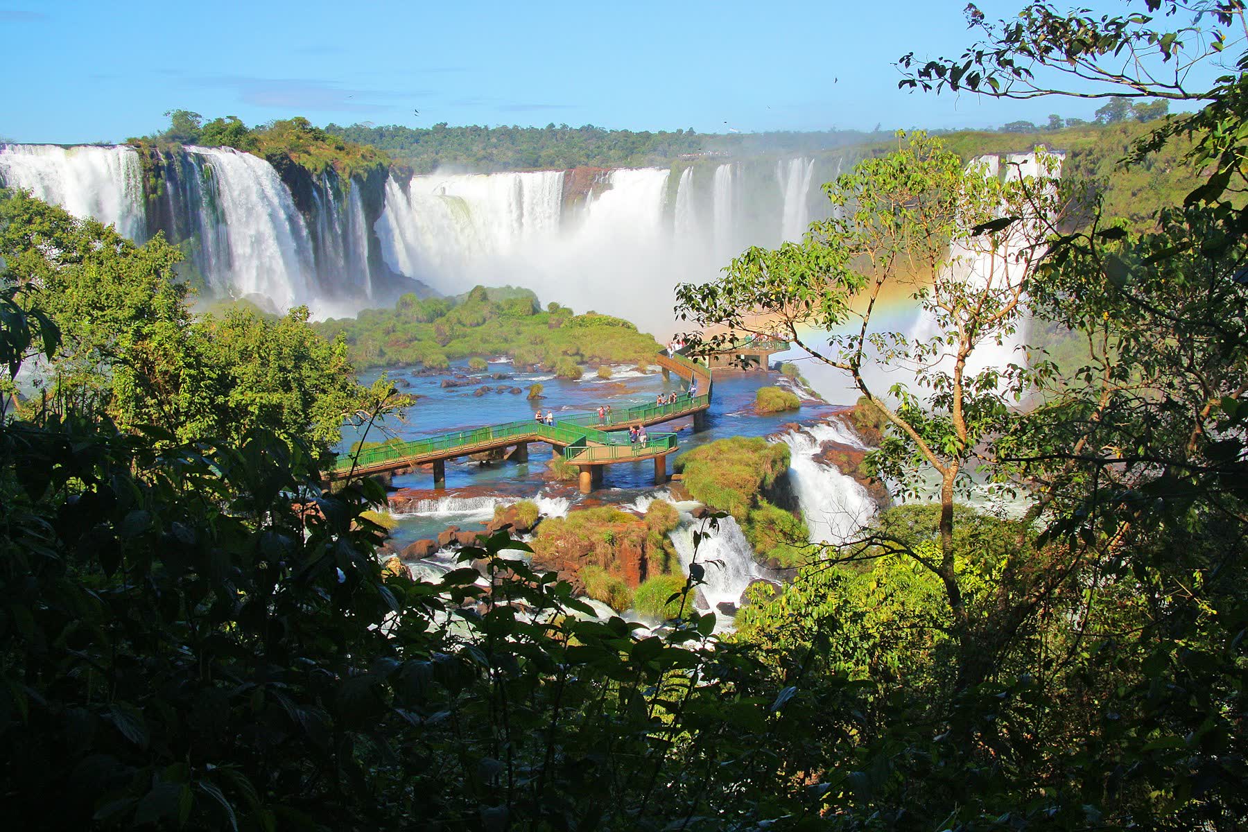 Brazilian side panorama of Iguazu Falls