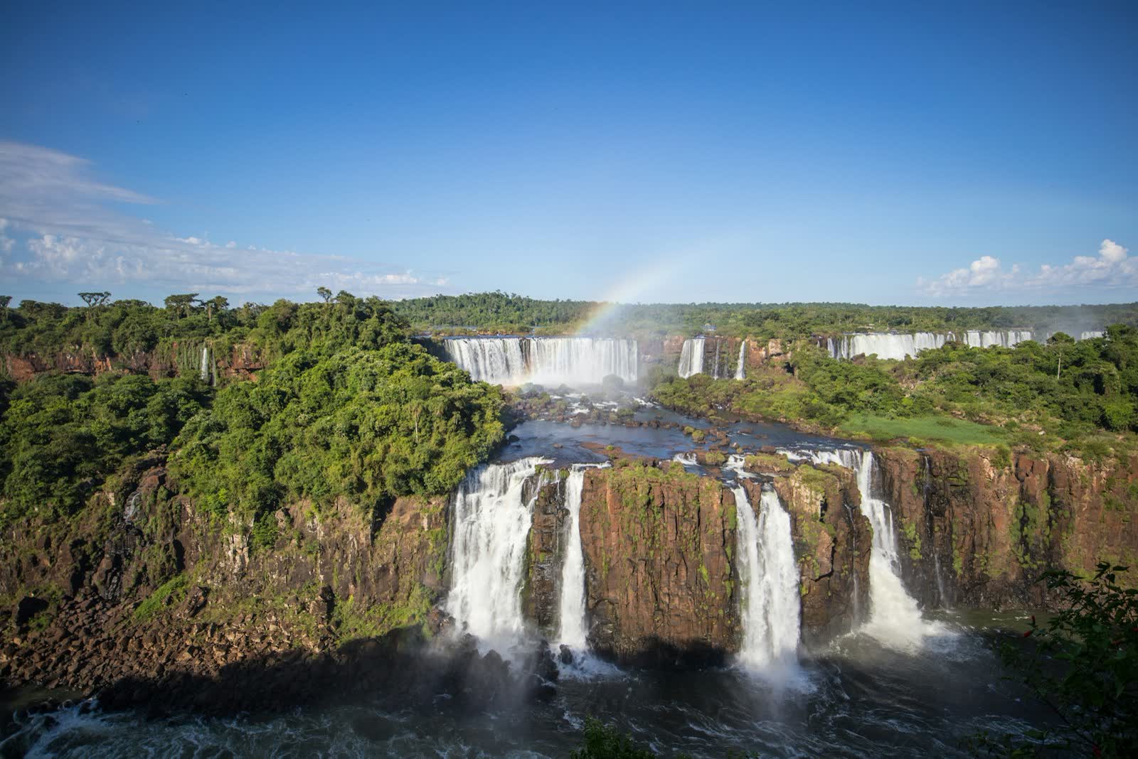 Rainbow across Iguazu Falls